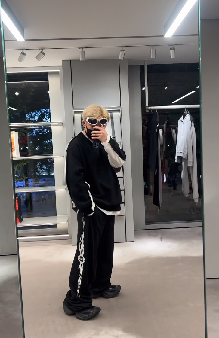 【后劲原样开发】8+火焰条纹网布运动裤宽松百搭潮流ins时尚