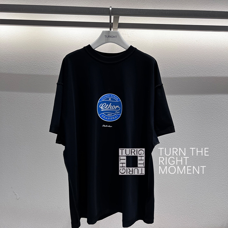 ETHOR 24FW 设计师品牌 TURIGHT买手店 黑色印花T恤