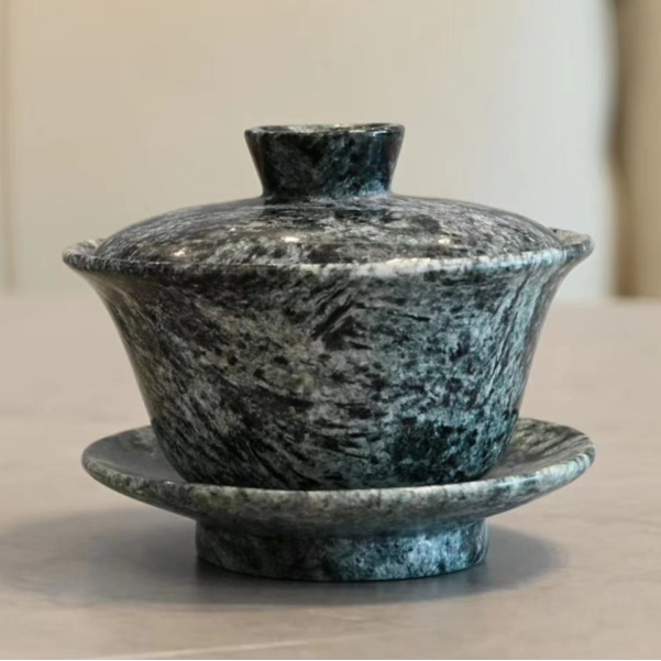 圣地莲花【皂石盖碗】西藏墨脱皂石盖碗