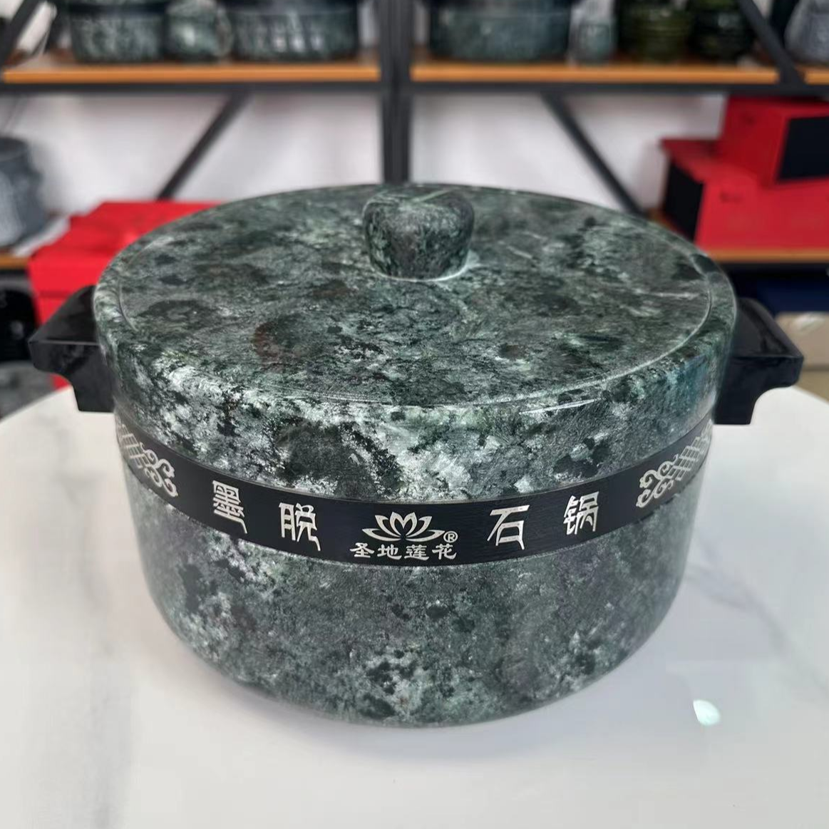 圣地莲花【铜带高工直筒锅】西藏墨脱皂石锅汤锅
