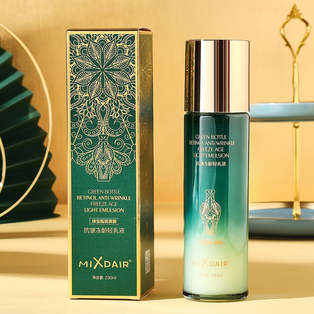 热卖款MIXDAIR绿宝瓶抗皱御龄轻乳液拉皮水乳精华水润三合一套装