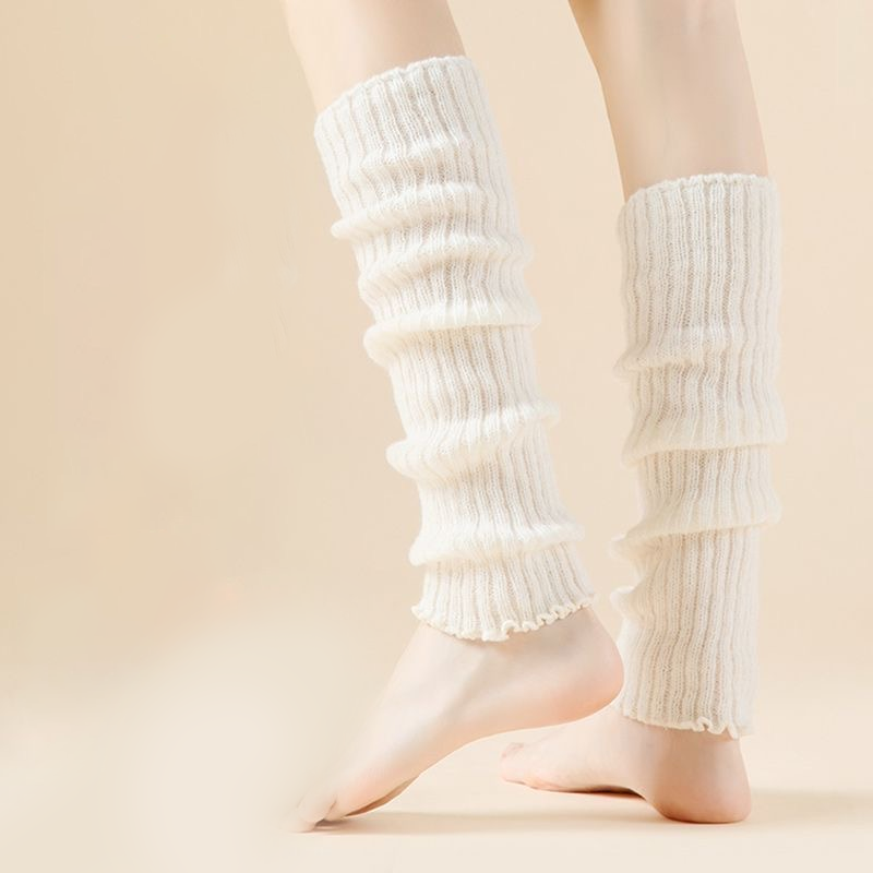 儿童袜套秋冬季女童加厚保暖春秋小腿套女孩宝宝复古风纯色堆堆袜