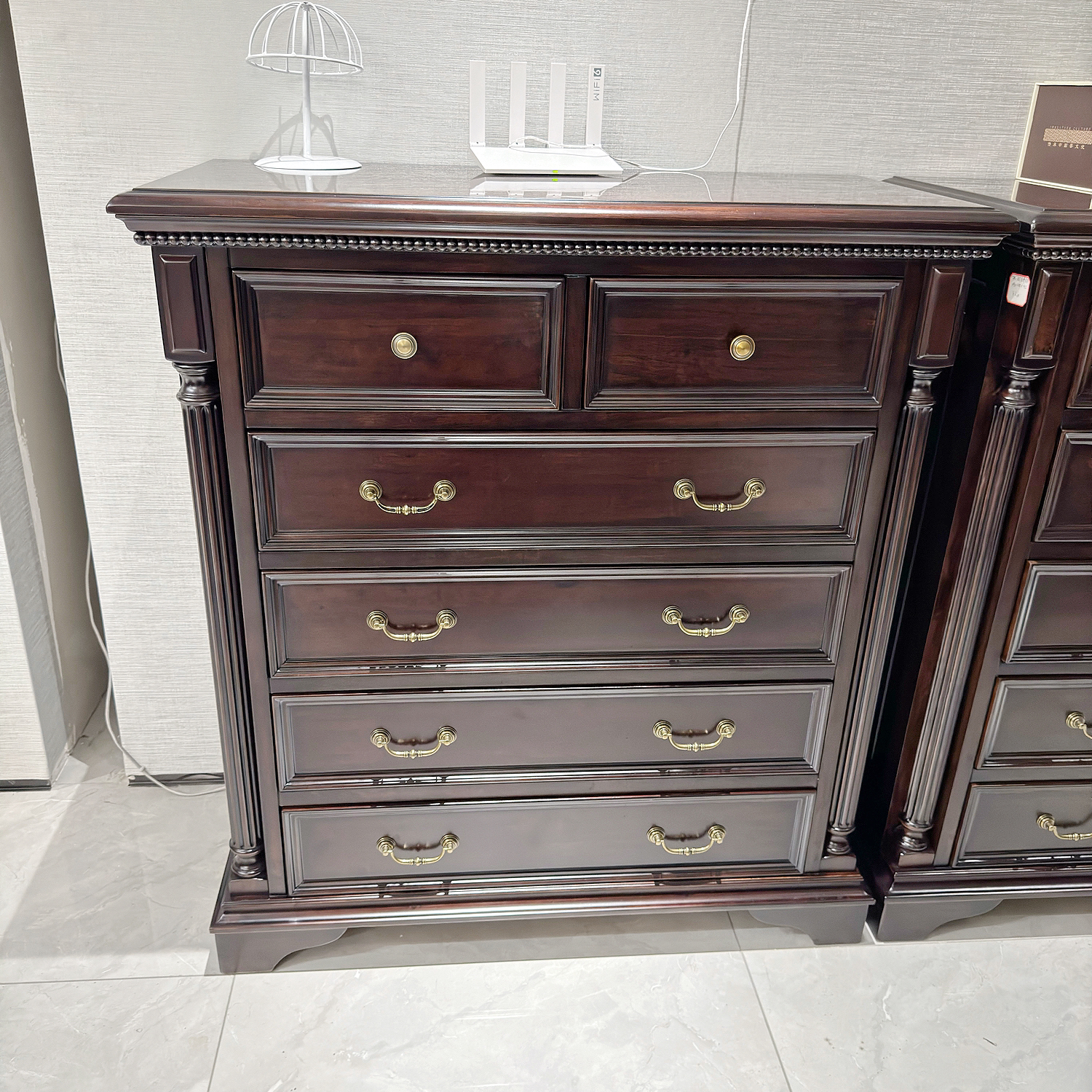 XC10-6-1六斗柜 美式风格 金丝黄檀木 家用 大容量 储物柜