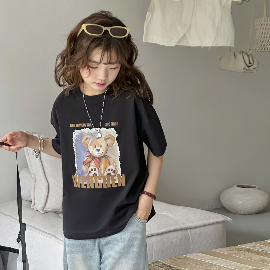 SZKP童装夏季新款女童中大童6-15岁女宝百搭圆领T恤 BXYX440822