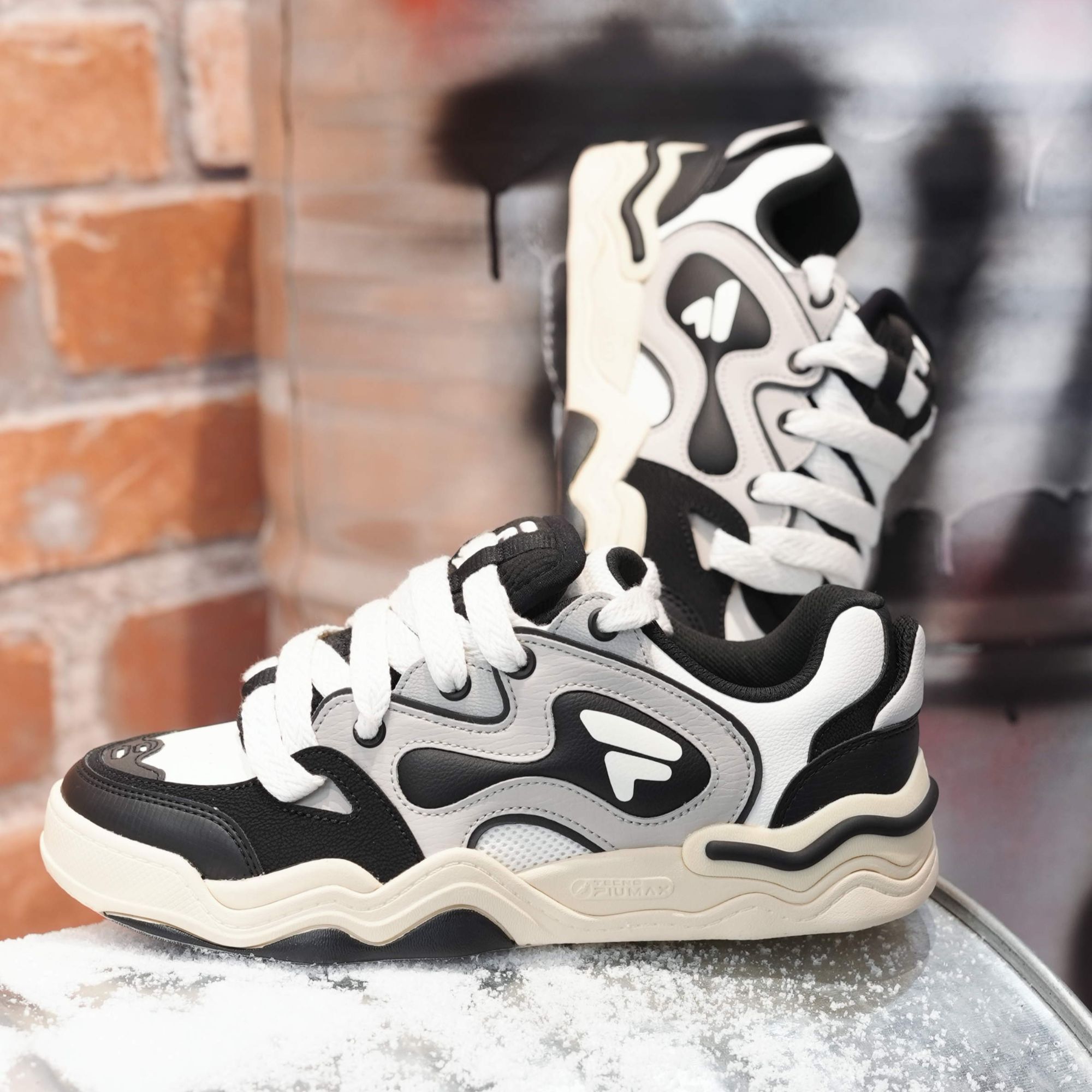 【新品抢先】FILA斐乐KICK踢板鞋DX复古潮流情侣滑板鞋T12M442307