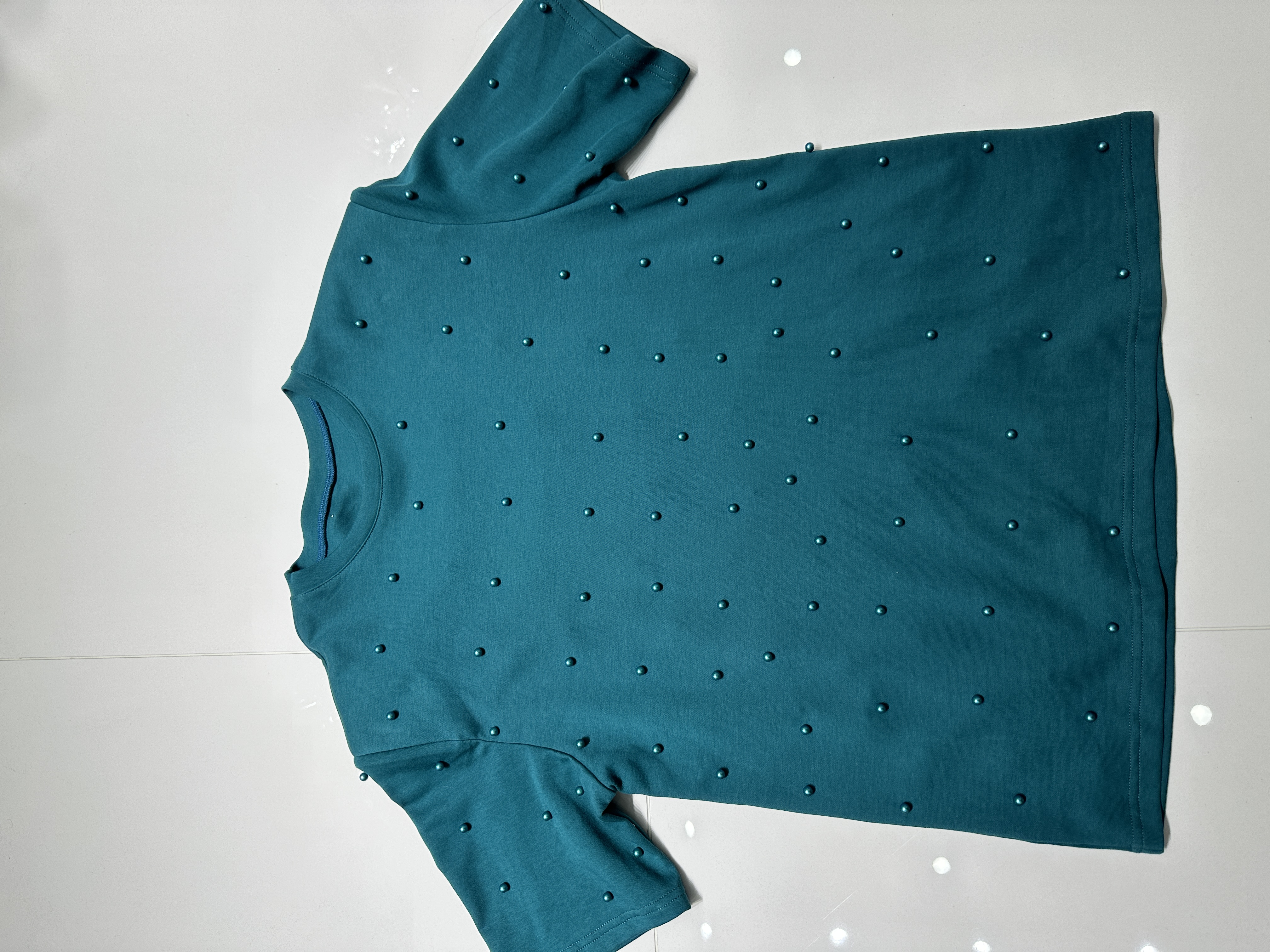 泡珠短袖大版过臀T