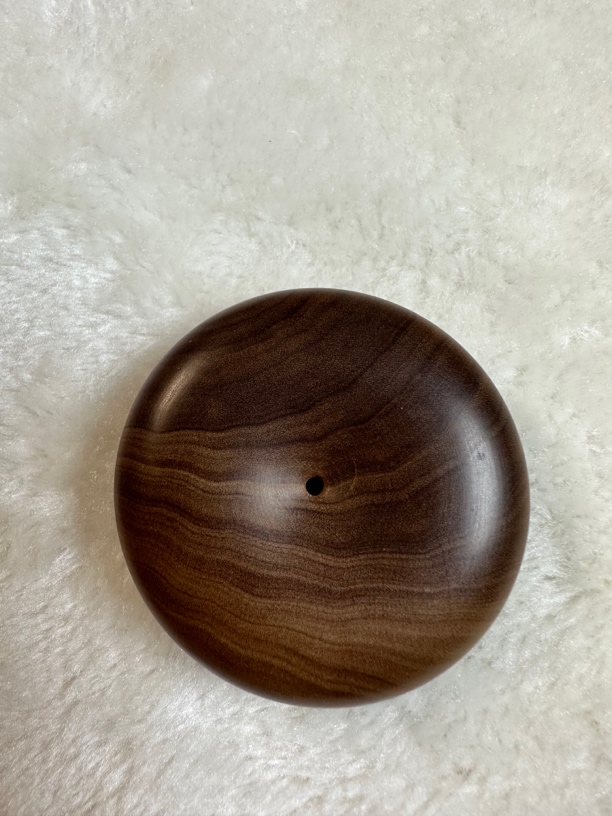 印度迈索尔老山檀香横纹黑肉平安扣5.6 X 1.8 cm