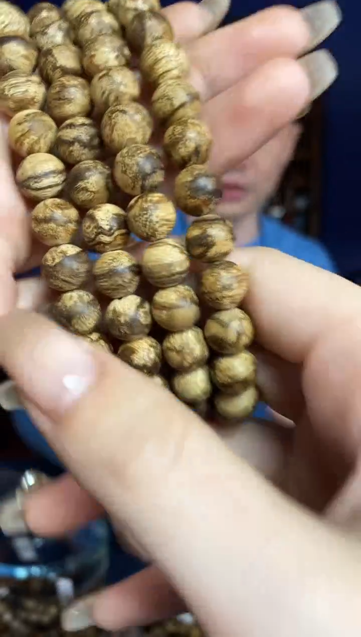 【闪购商品】沉香手串dlg0080虎斑纹0.8*108颗多圈