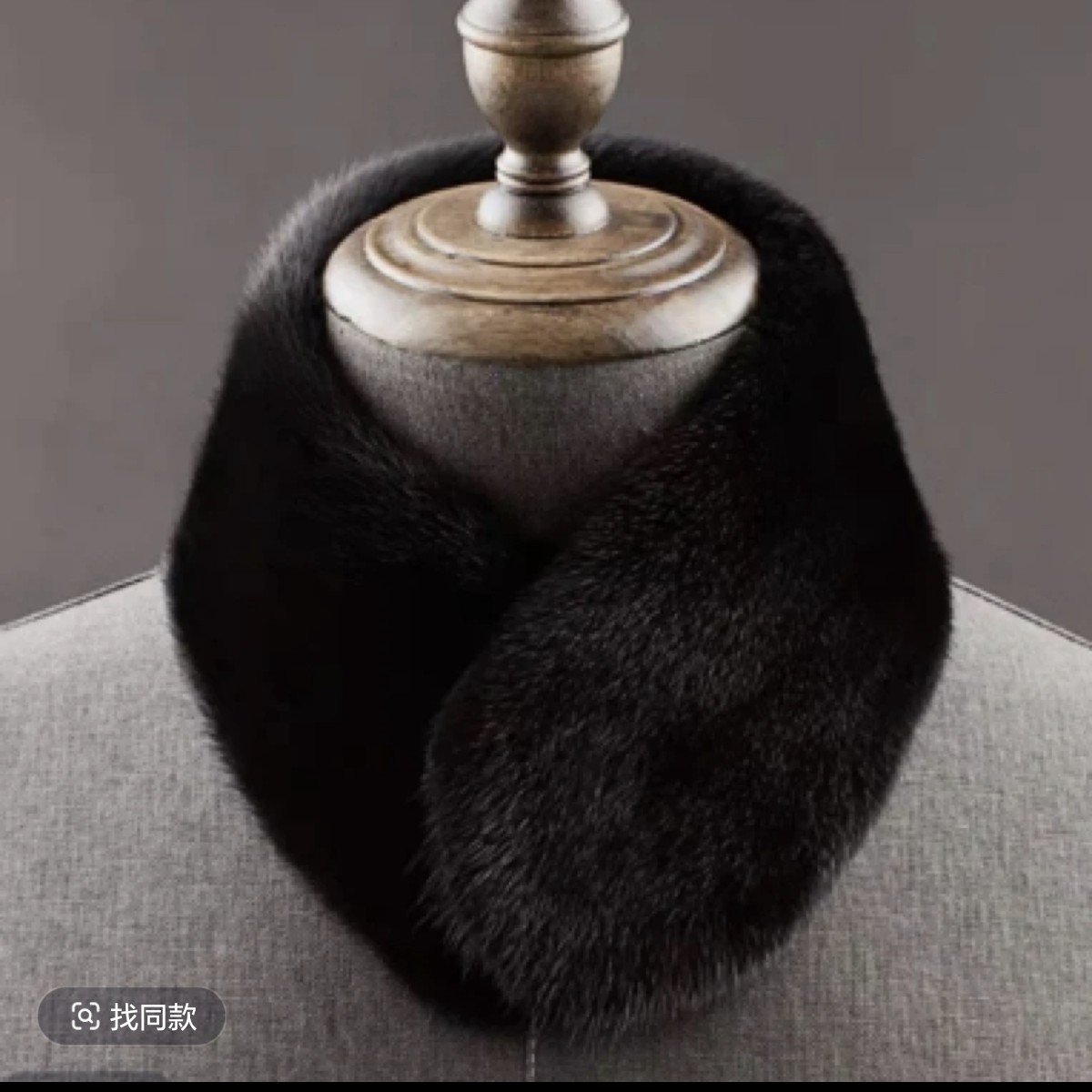 黑色冬款水貂毛商务休闲小围巾男女同款加厚护颈百搭保暖