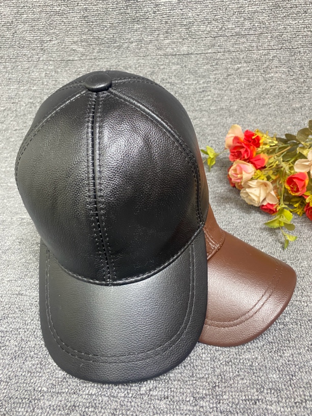 真皮帽子男款2024新款棒球帽秋冬季牛皮中老年时尚爸爸前进帽休闲
