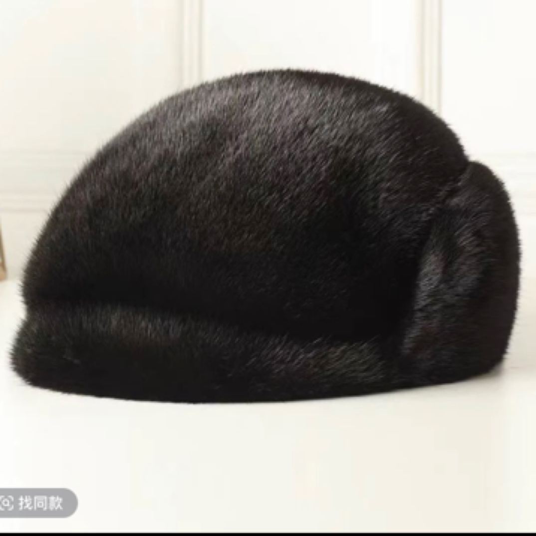 新款水貂毛帽子男士中老年爸爸冬天护耳貂毛整貂皮草前进帽