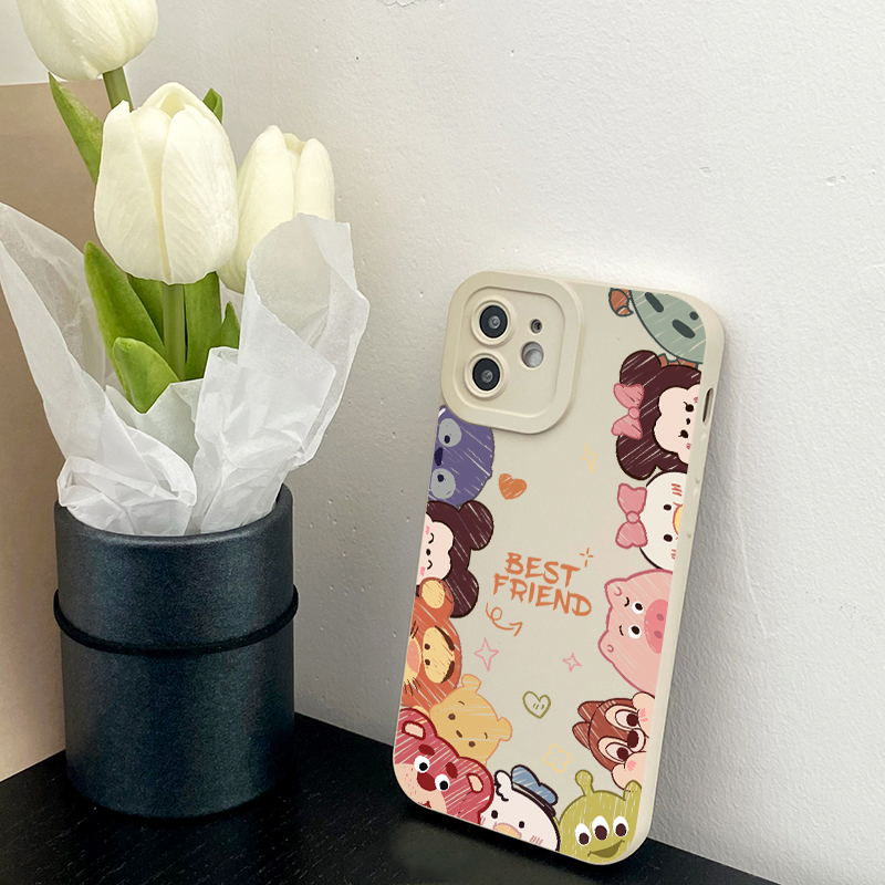 可爱创意卡通动物集结地苹果15手机壳磨砂新款魅眼iphone14防摔12