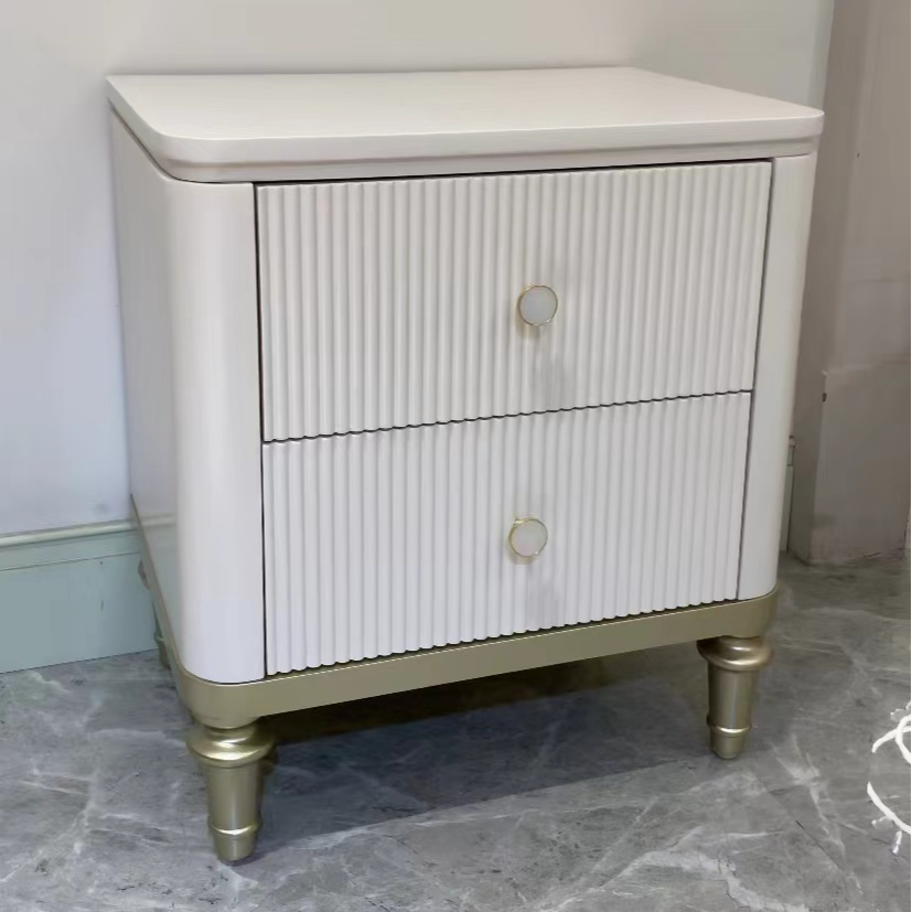 美式轻奢实木床头柜高级家用床边小柜子储物卧室床边柜