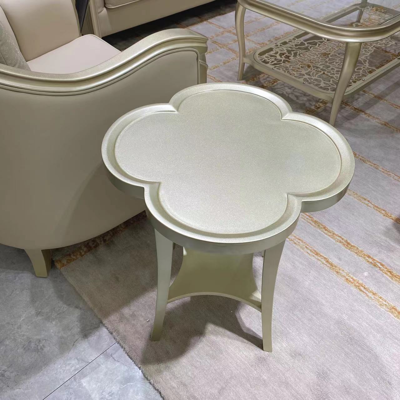 美式轻奢时尚简约小茶几方几角几边几花瓣边几（尺寸560*560*610）