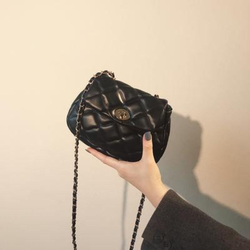 云朵夏天小包包女2025迷你韩版新款菱格链条包ins百搭手机斜跨包