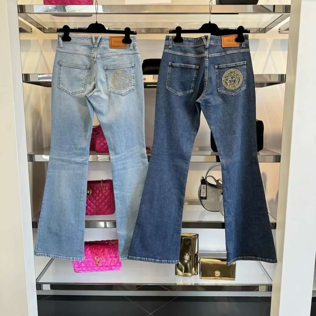 未使用 VERSACE/范思哲 女士经典美杜莎刺绣牛仔裤多色