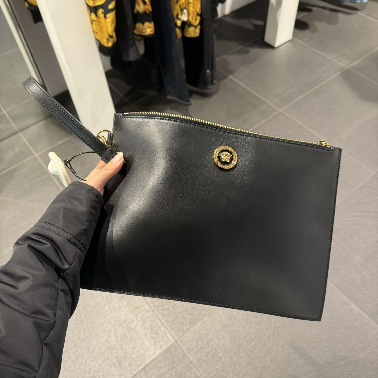 全新未使用 VERSACE/范思哲 男士美杜莎商务公文手拿包