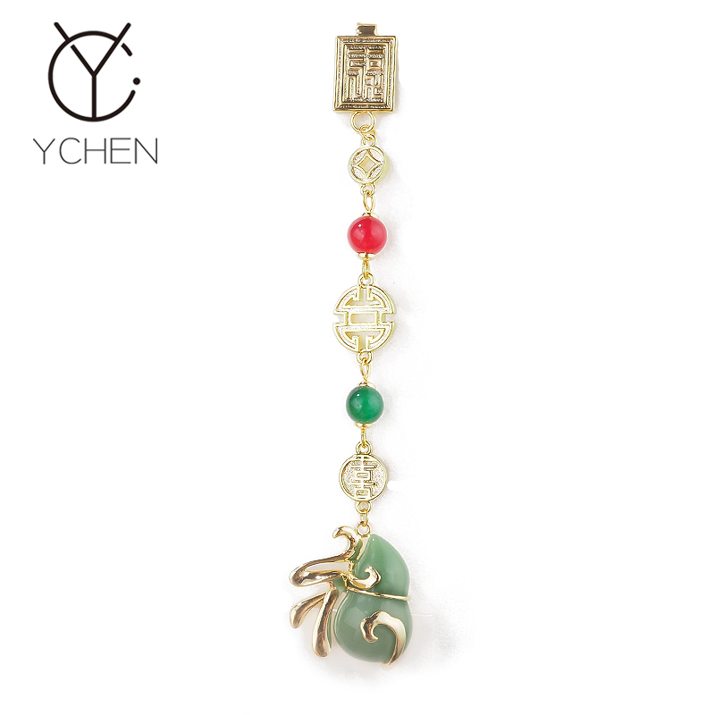 铜合金胸针 福字葫芦新中式马面裙旗袍汉服压襟胸针