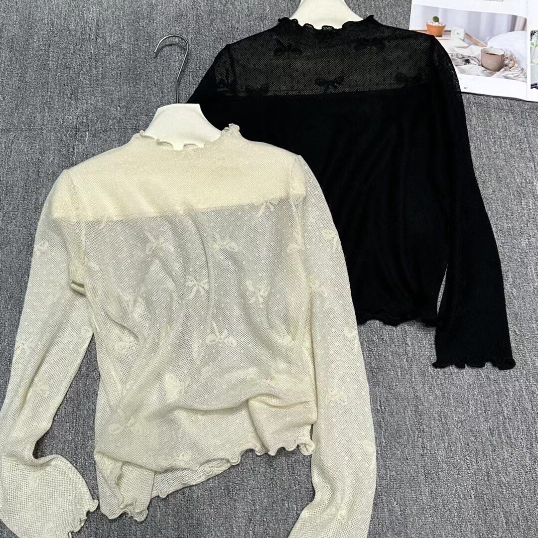 静静家蝴蝶结蕾丝打底