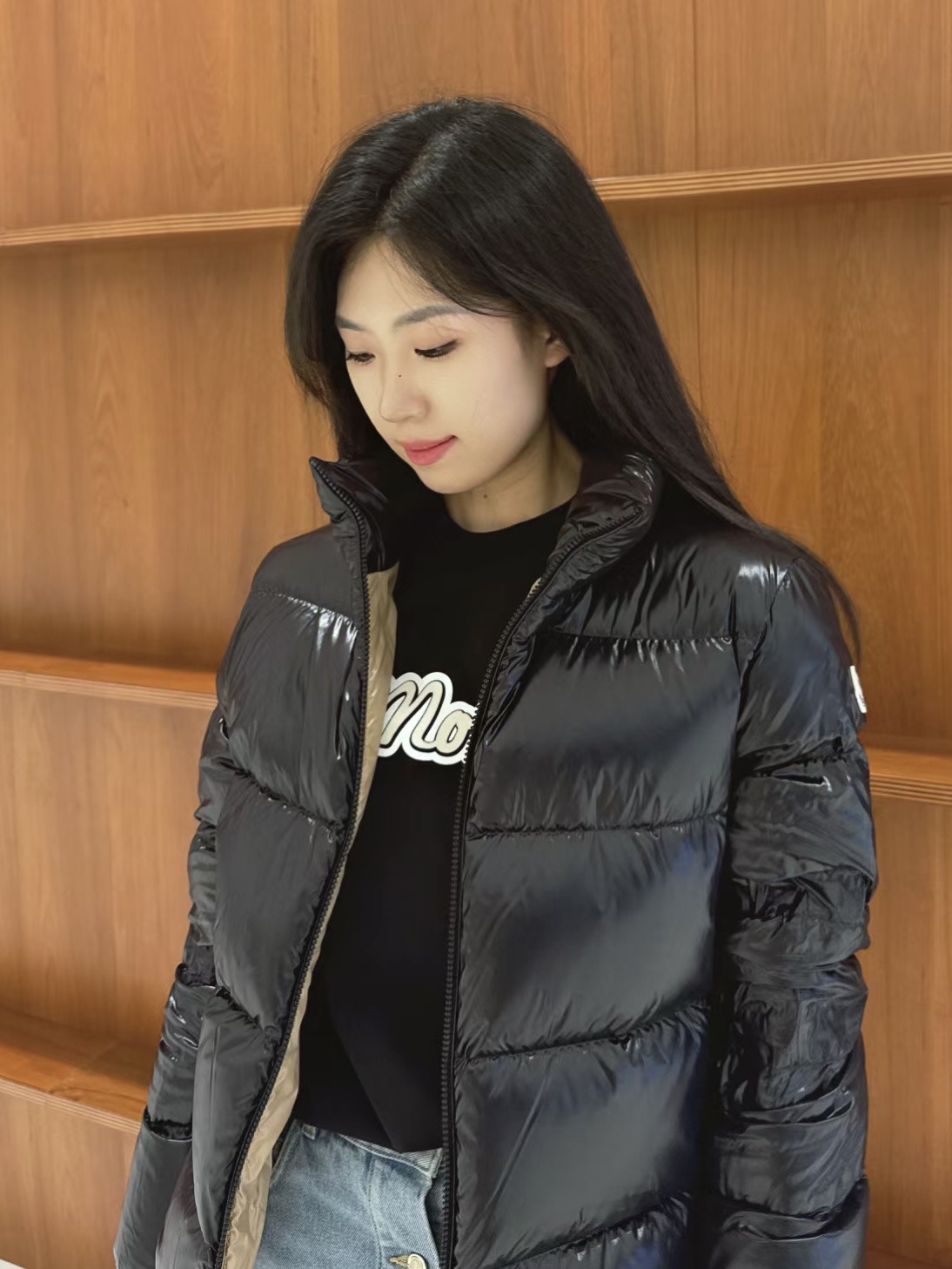 未使用 MONCLER 【兔子姐姐】蒙口25年小黑金ABBADIA宽松鹅绒羽绒服