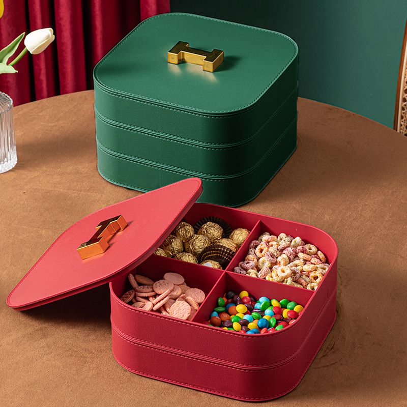 糖果盒果盘家用客厅茶几大容量分格零食摆放盘干果收纳盒坚果盘