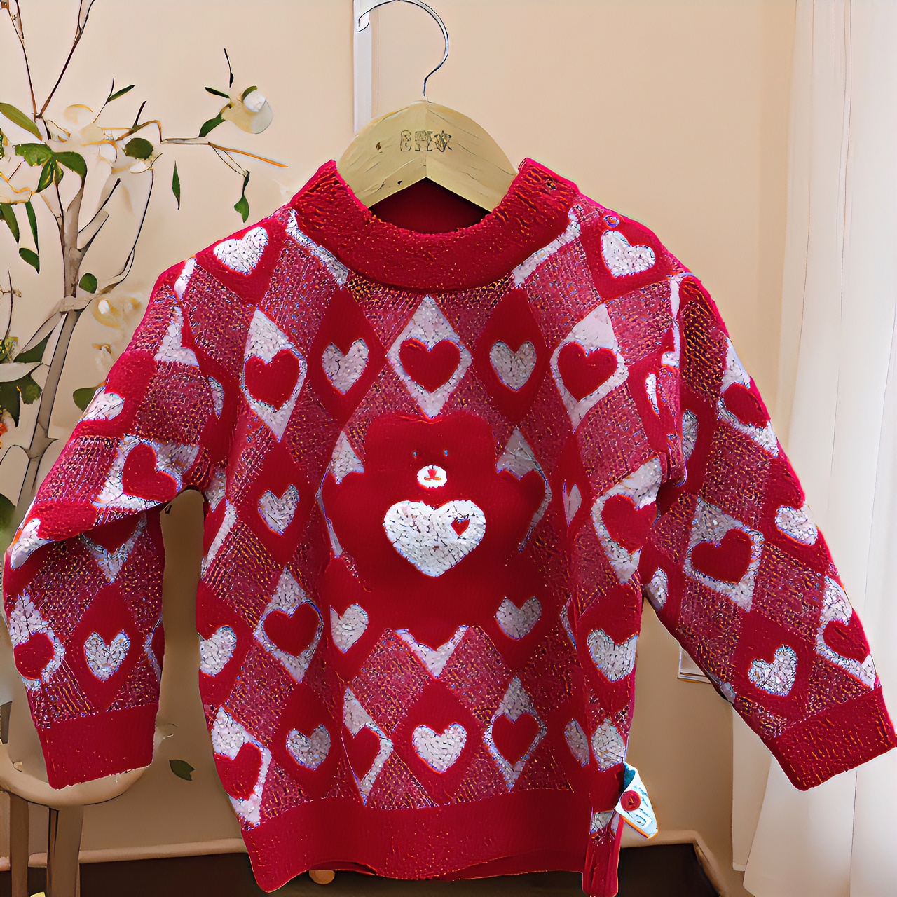 优儿宝贝童装1142305毛衣水貂绒加厚年装喜庆红色秋冬洋气宝宝