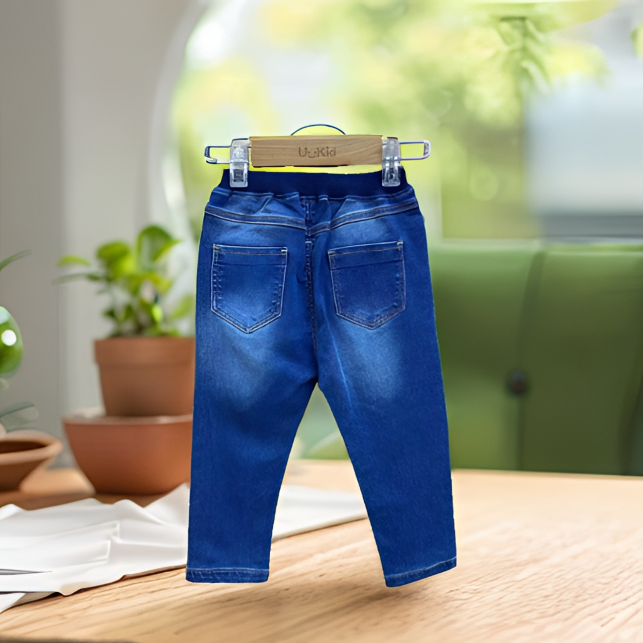 优儿宝贝1011813直筒软牛仔长裤帅气小男孩时髦秋装可爱超萌反季