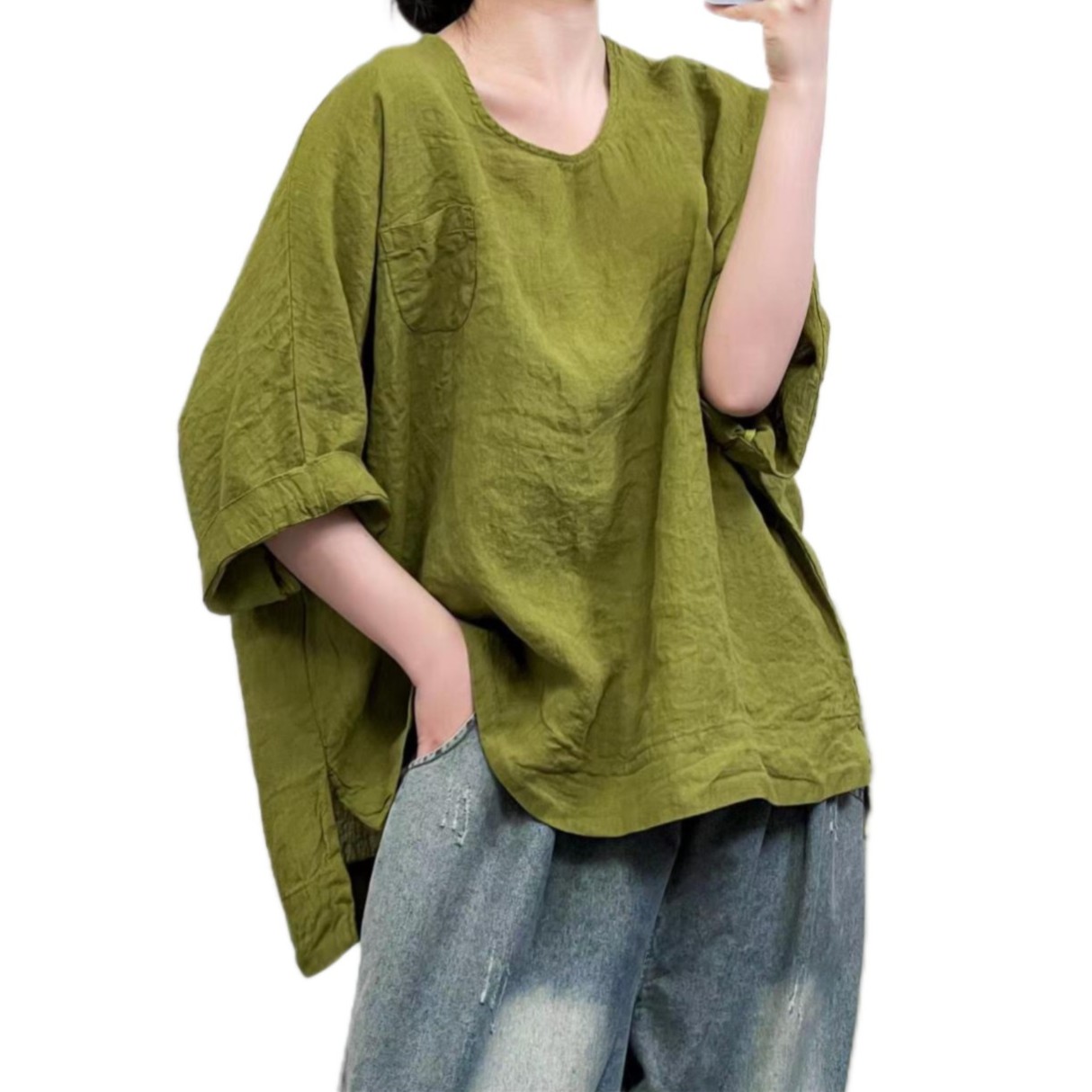 日单出口女装宽松圆领大码休闲