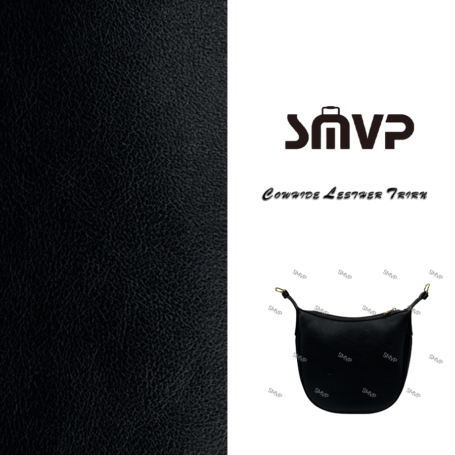 SMVP手工真皮女包 扣半圆包 0172 黑色