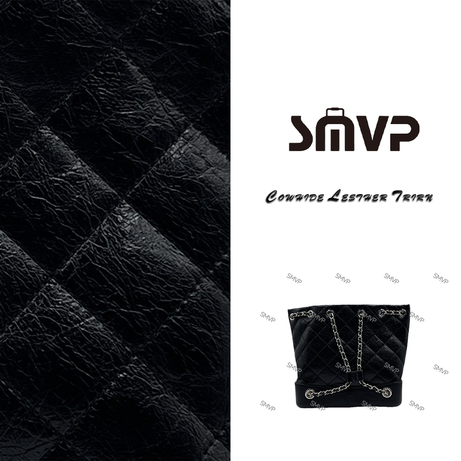 SMVP手工真皮女包 小香风油蜡水桶包 0237 黑色