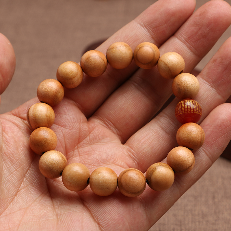 老桃木手串 出入平安佛珠手串 真桃木珠子手串 波罗蜜多心经手串