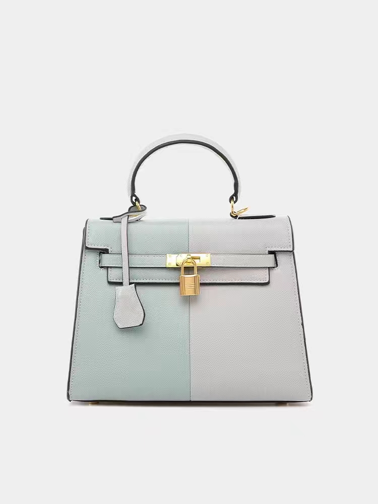 新款时尚轻奢高级感复古潮流单肩斜跨手提女士包-拼色