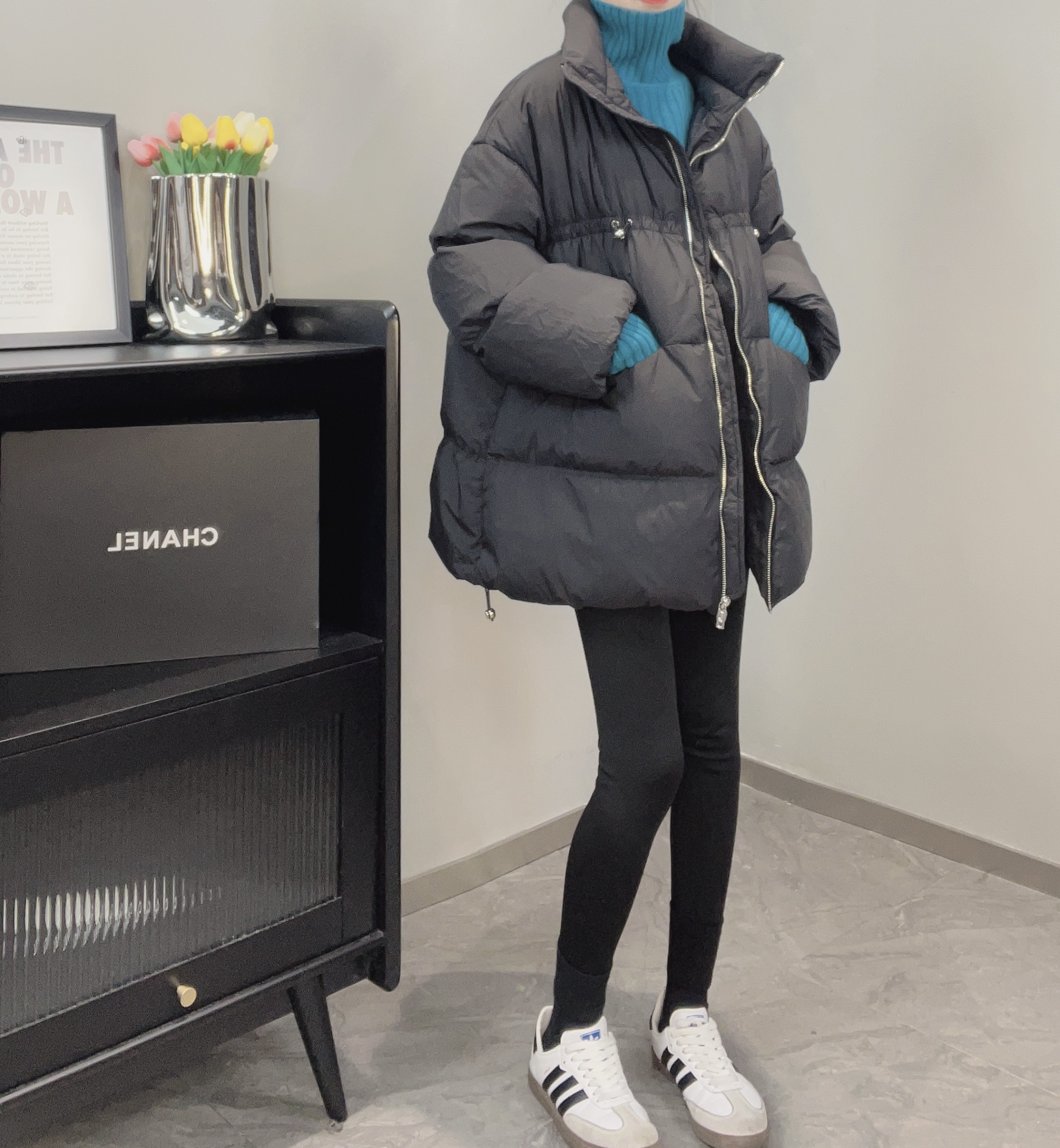 相菲一2025冬季新款中长款厚羽绒服女 韩版宽松显瘦时尚90白鸭绒