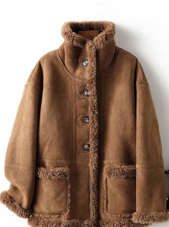 双面穿洋气秋冬毛毛外套大衣宽松显瘦女款