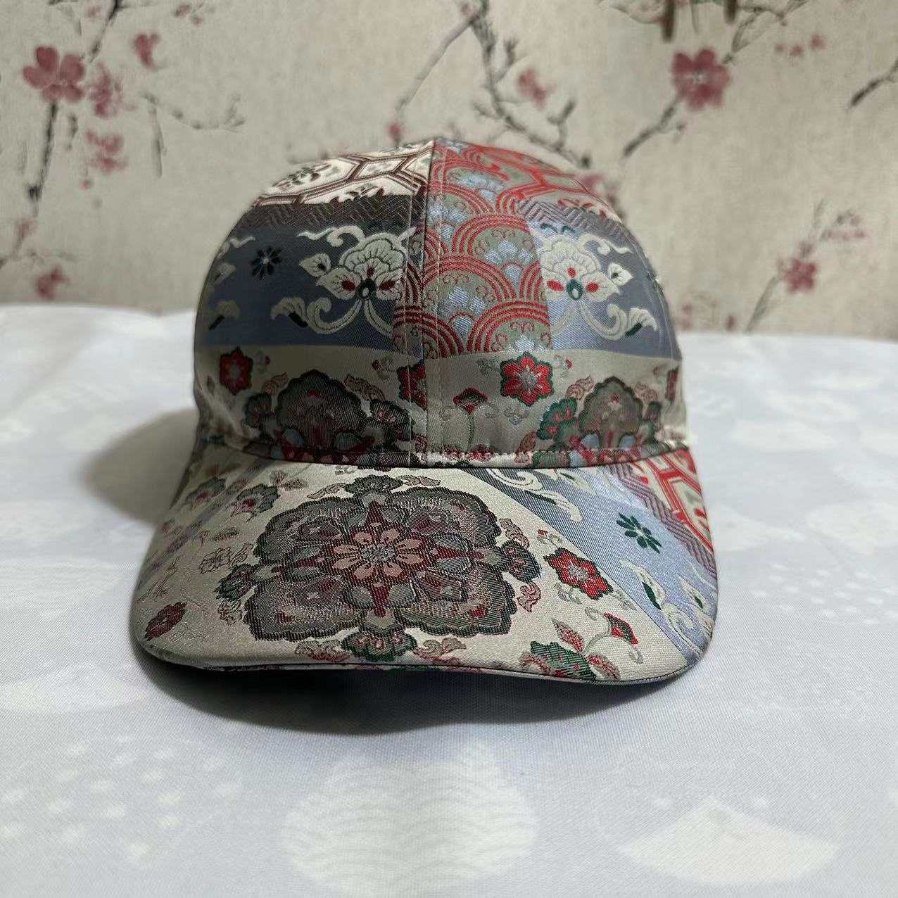 球帽遮阳户外休闲透气帽子桑蚕丝宋锦女士四季可订制鸭舌帽中式