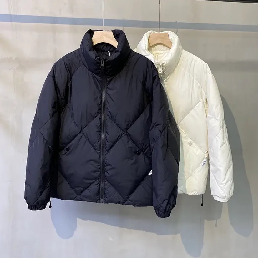 波士顿立领羽绒服男冬季新款加厚保暖白鸭绒面包服宽松休闲潮流时