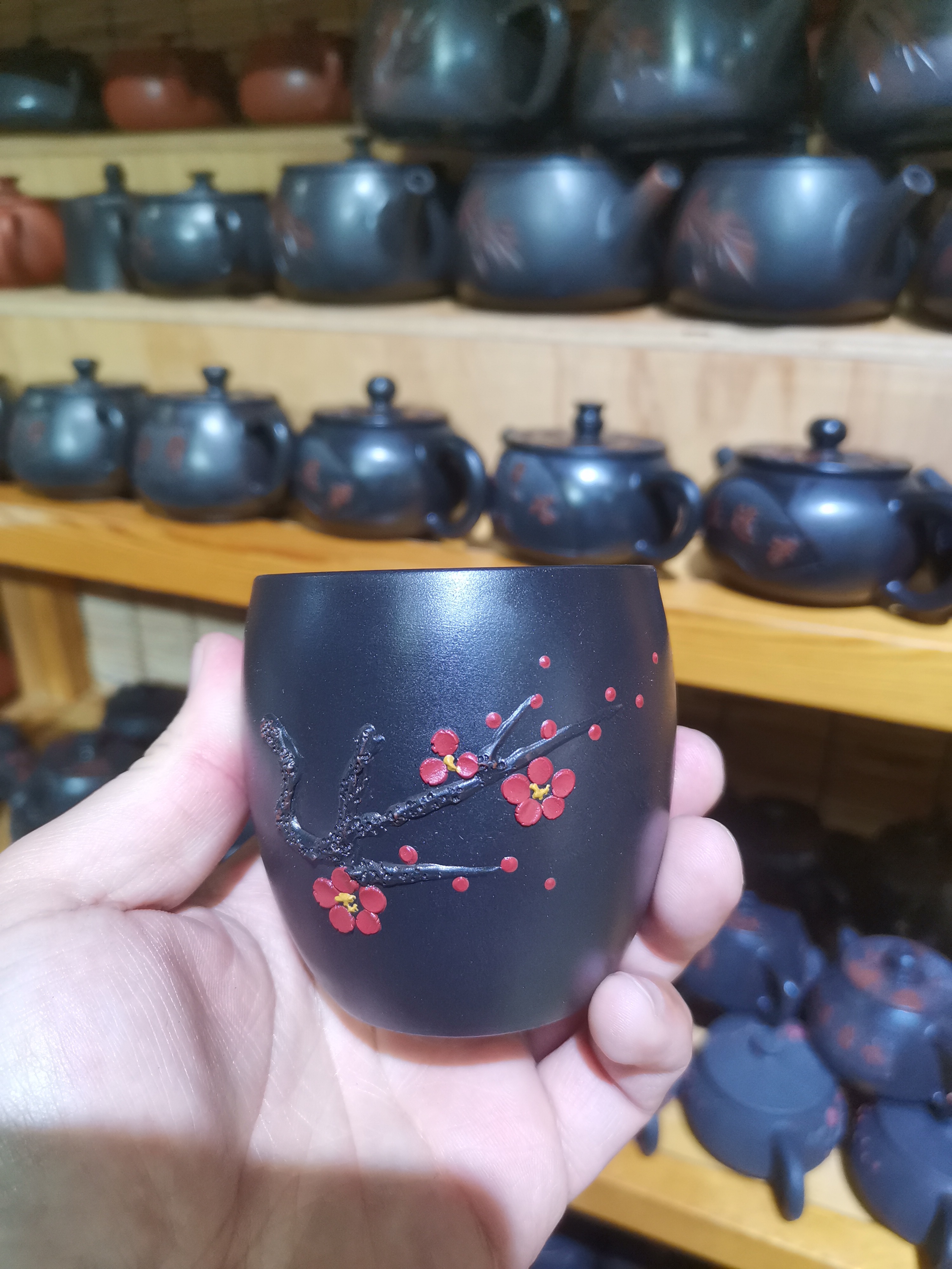 建水梅花主人杯1个