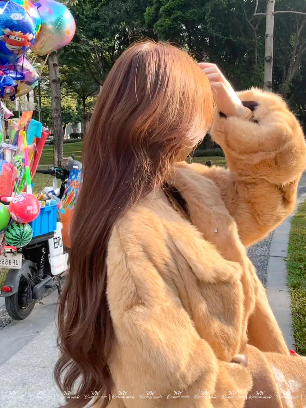 WW定制「月如残雪」小香风甜美显瘦秋冬慵懒保暖温柔百搭兔毛短外套