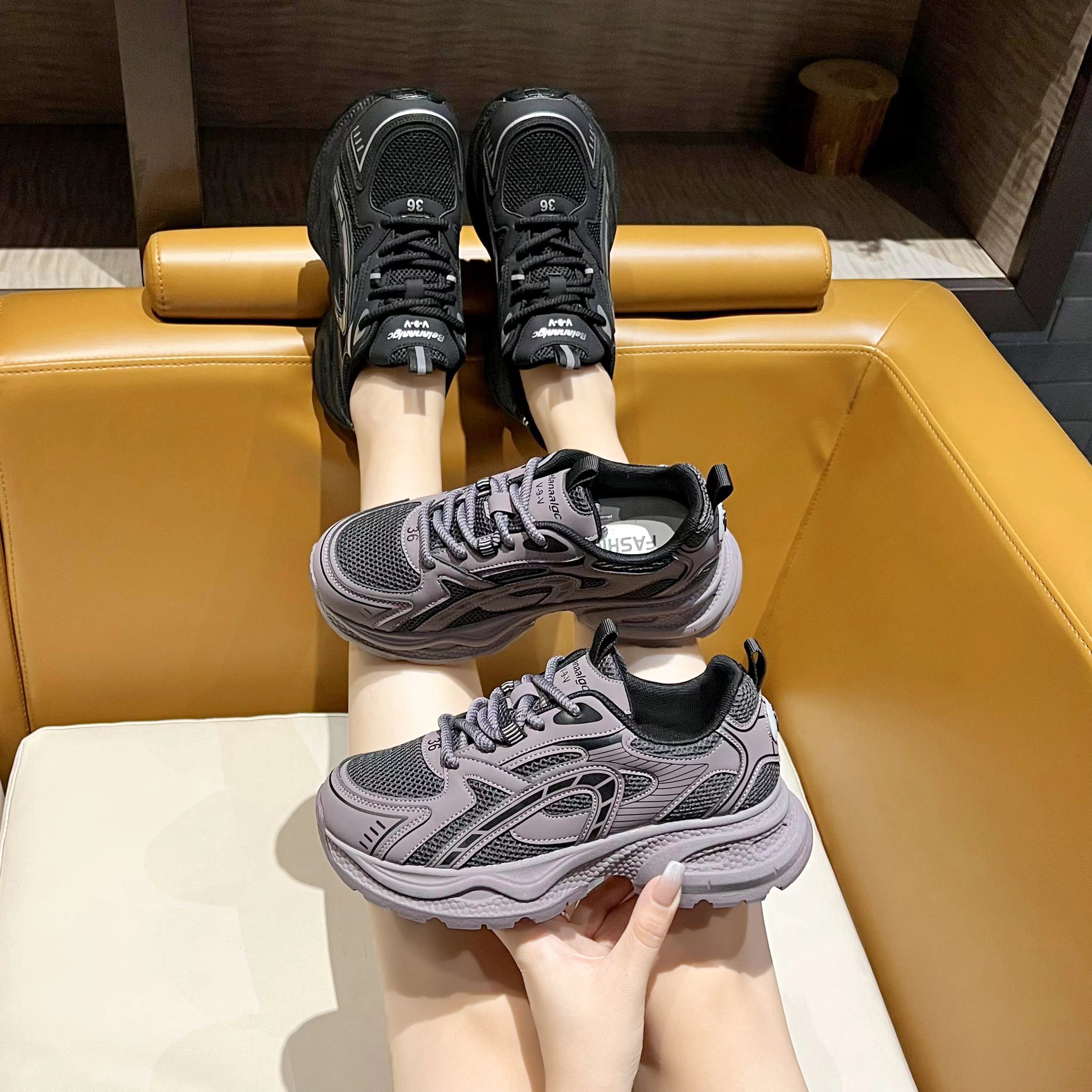 8809新款系带舒适百搭软底时尚老爹鞋