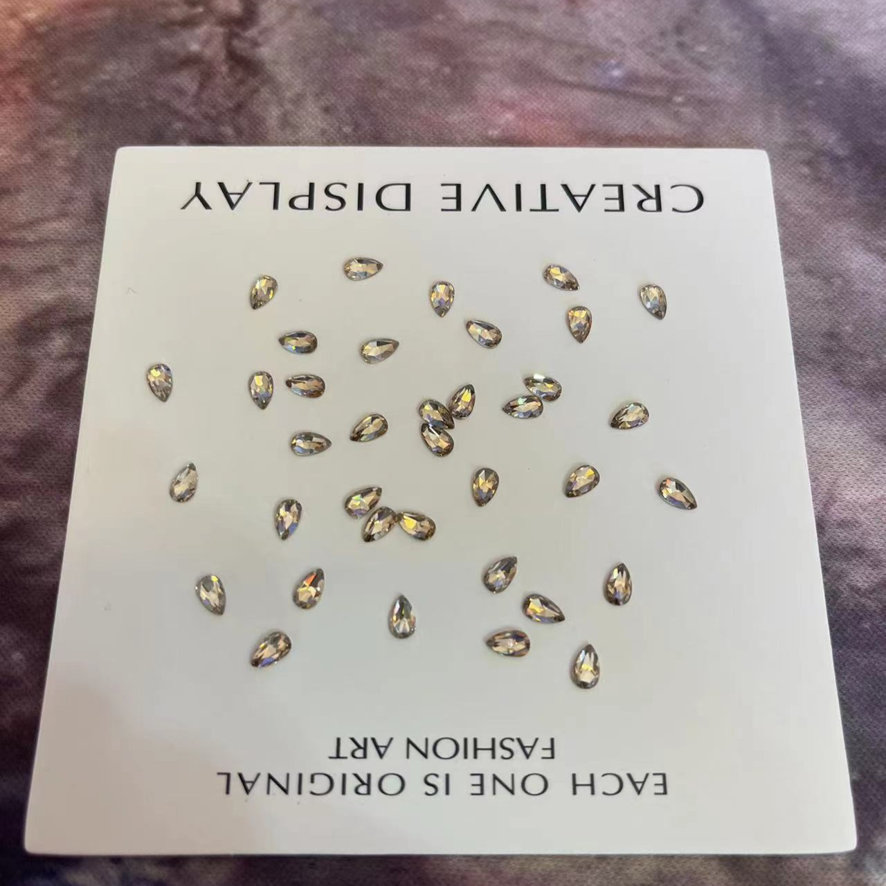 镀底平底玫瑰切3*5水滴金色高亮色锆石美甲钻平底钻指甲钻超闪