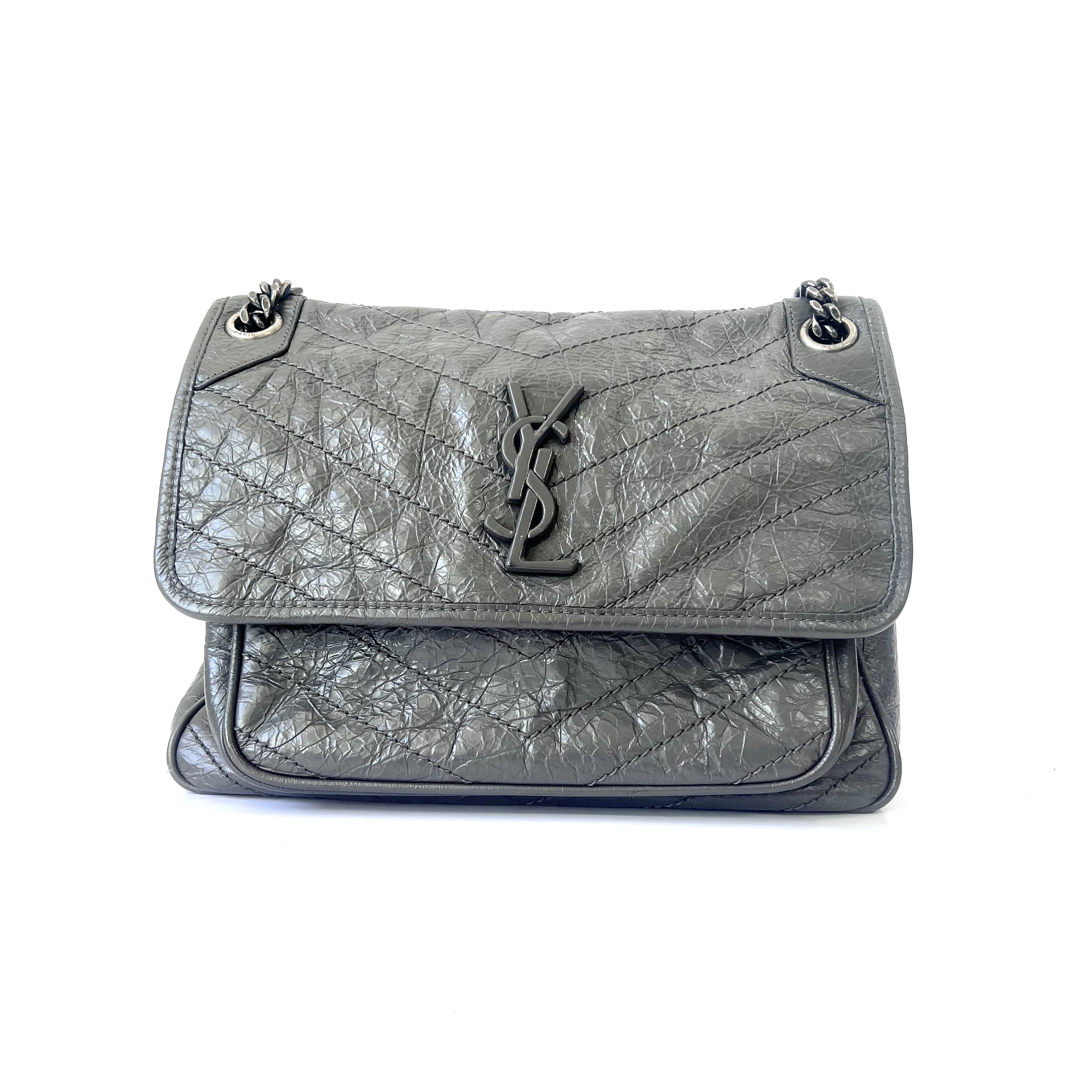 99新 YSL/圣罗兰 友福/圣罗兰NIKI包深灰色/98新/20000782