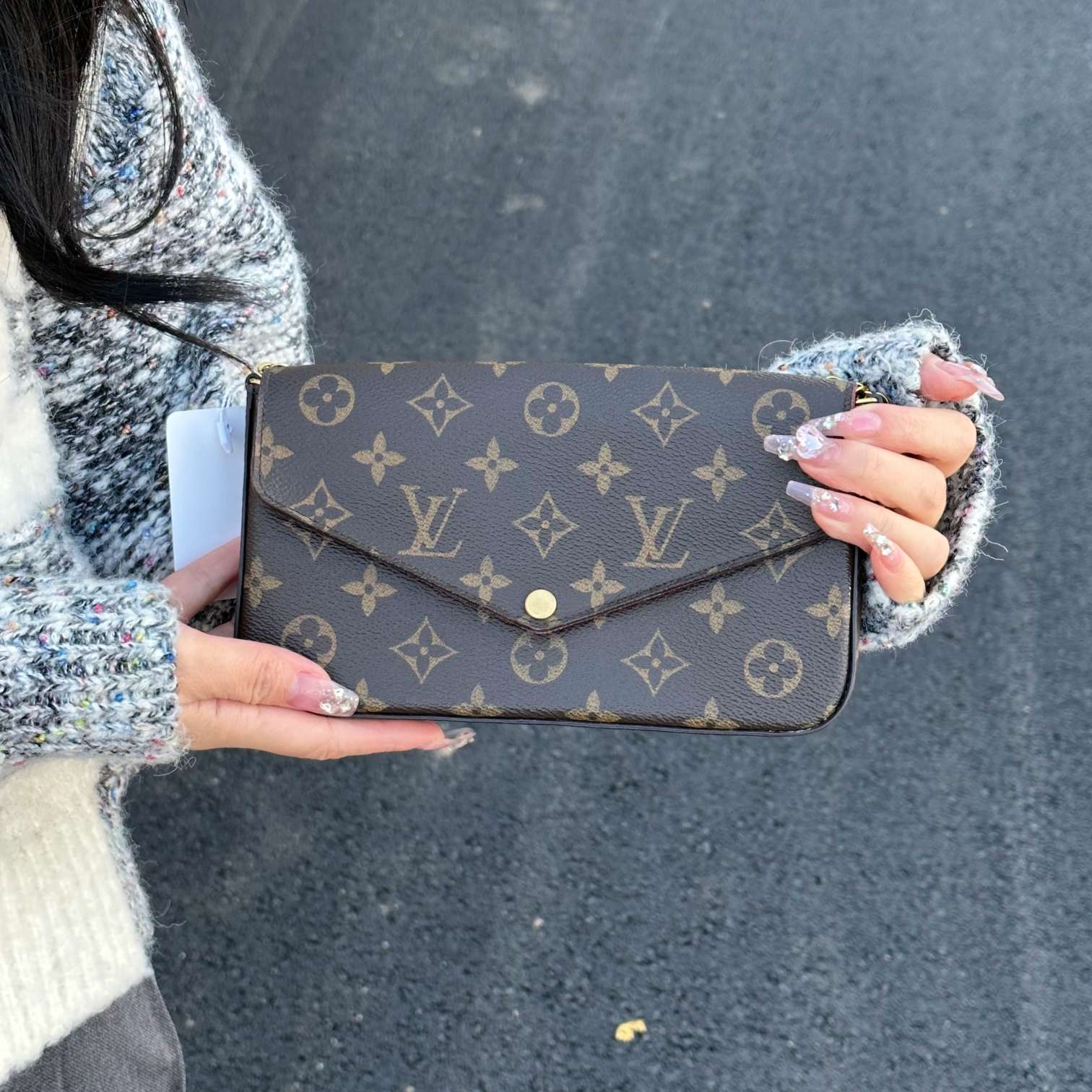 95新 LouisVuitton/路易威登 甄珍 LV老花三合一斜挎包 35840