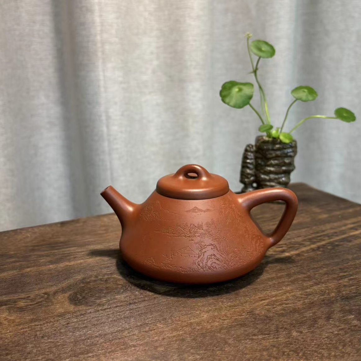 星砂堂紫砂 子冶石瓢 红皮龙张冲全手工制作