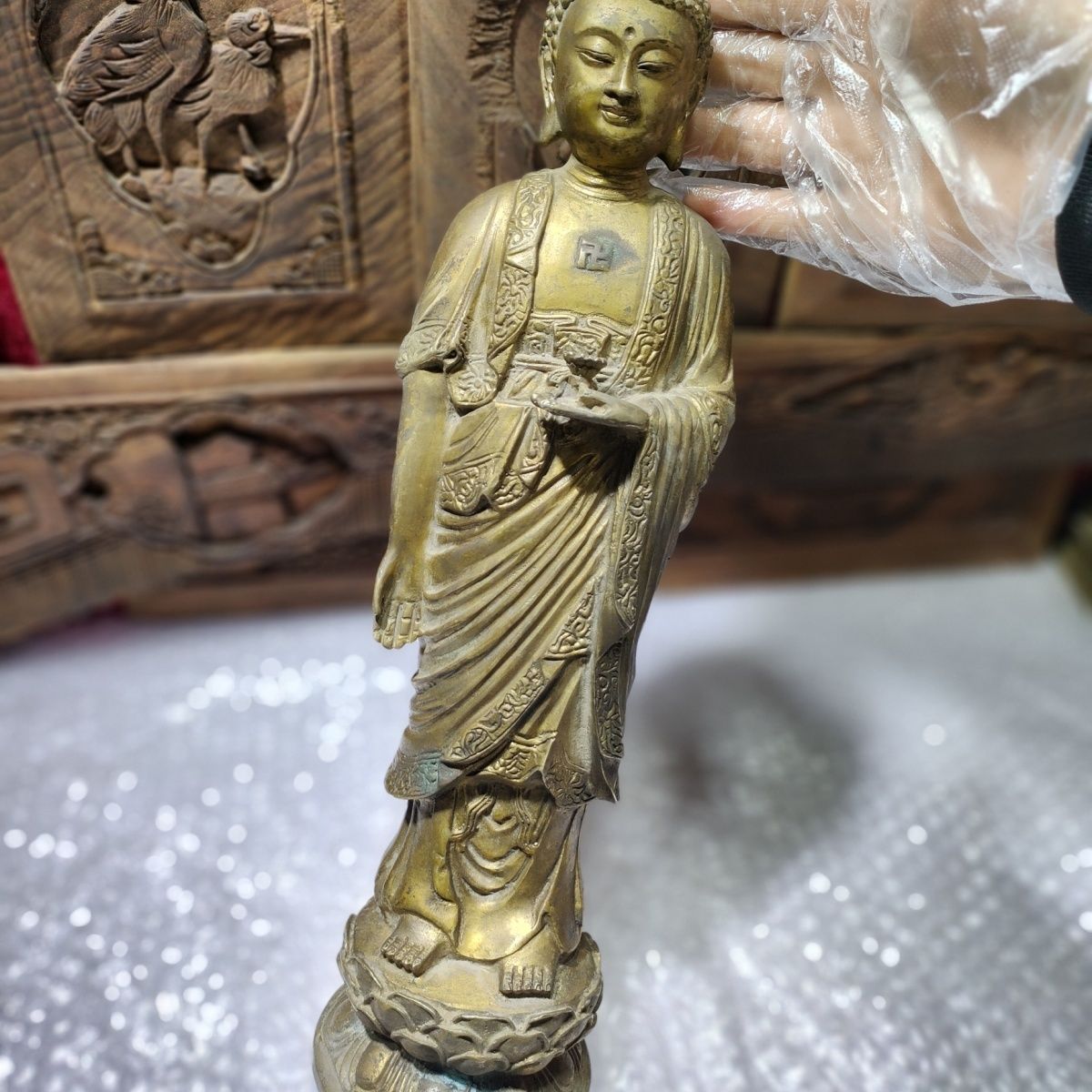 老式厚重铜佛像古朴厚重包浆圆润收藏佳品