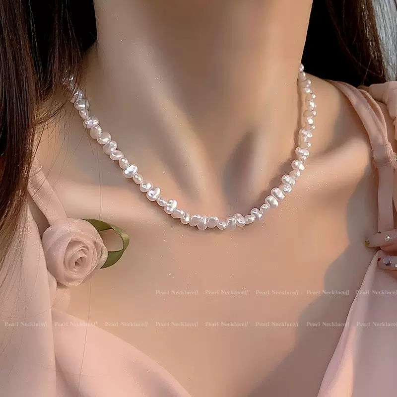 合金仿珍珠项链 轻奢小众珠珠项链女精致百搭高级感法式锁骨链ins