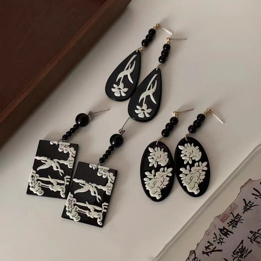 铜合金耳饰 高级感新中式清冷古风耳环女复古国风耳坠马面裙耳饰~