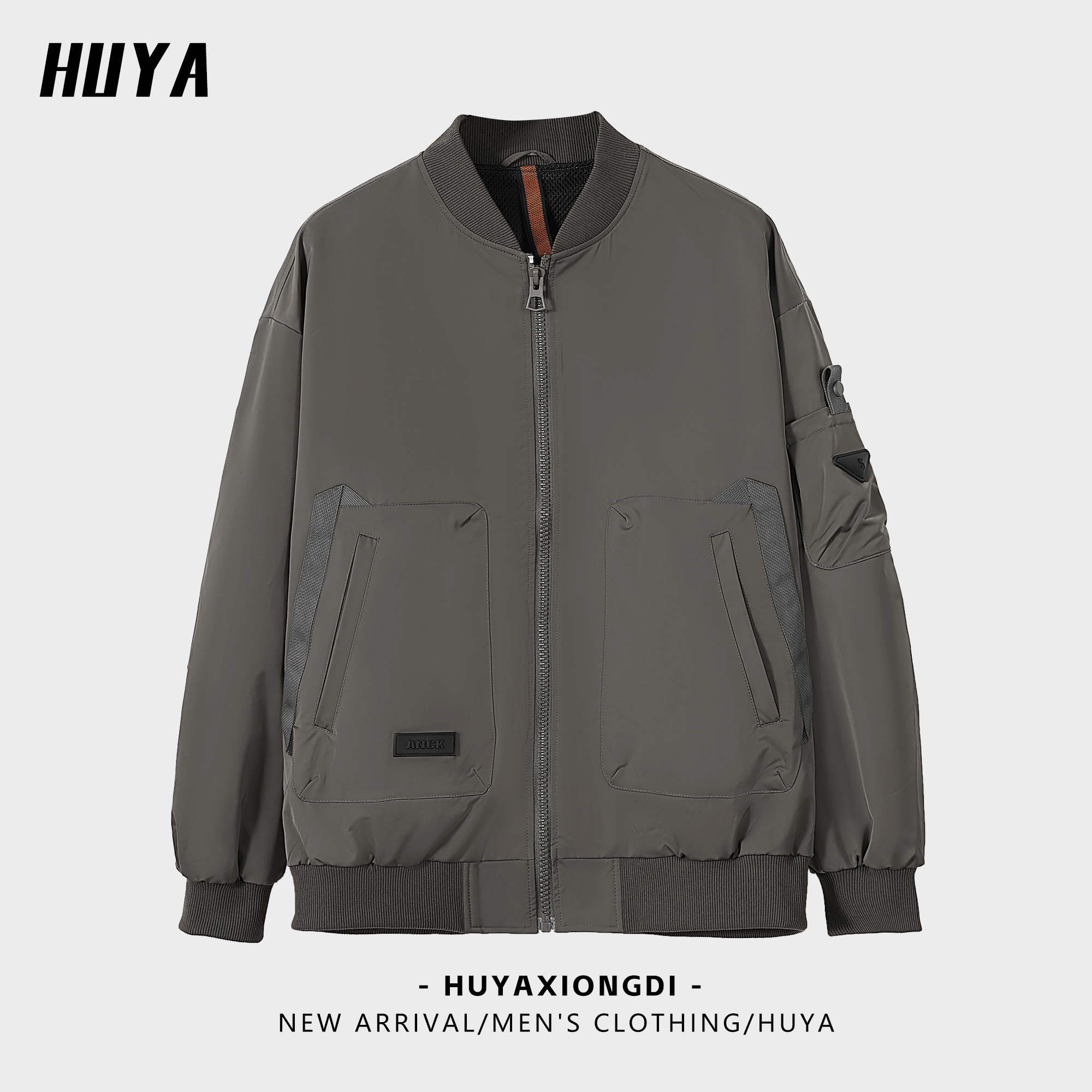 HUYA秋季新款棒球服男士宽松户外潮流休闲工装长袖外套J11-2530