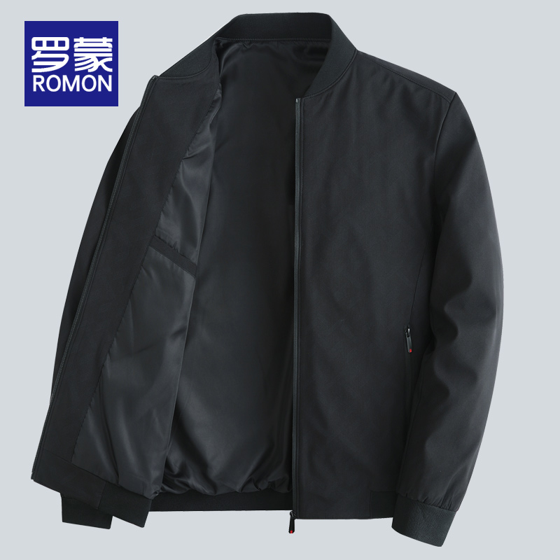 罗蒙男士百搭夹克男款2025新款春秋款男式中年爸爸上衣防风外套男