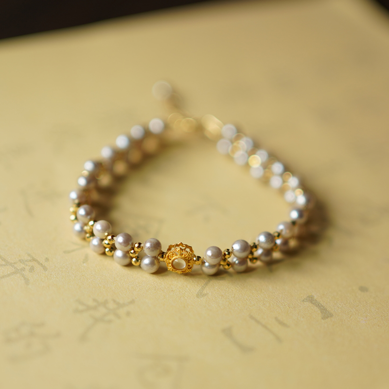 18k金珍珠原创手链百搭时尚