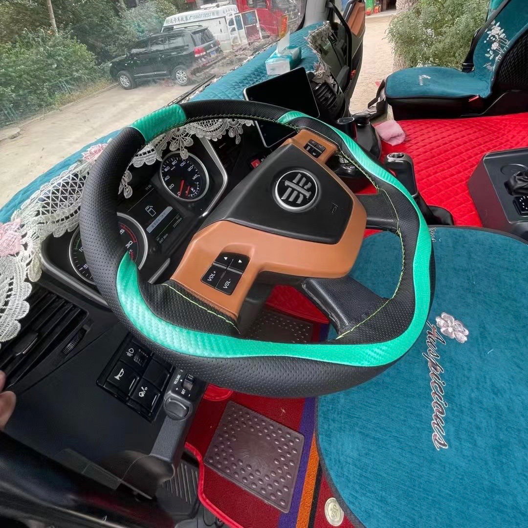 货车方向盘套手缝把套解放J6JH6天龙汕德卡欧曼EST加宽手缝把套